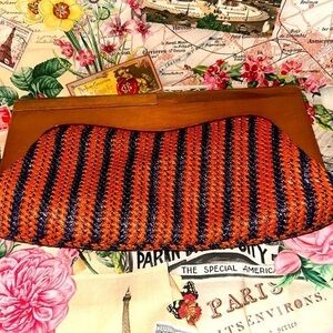 Urban Expressions Vibrant Orange and Black Clutch